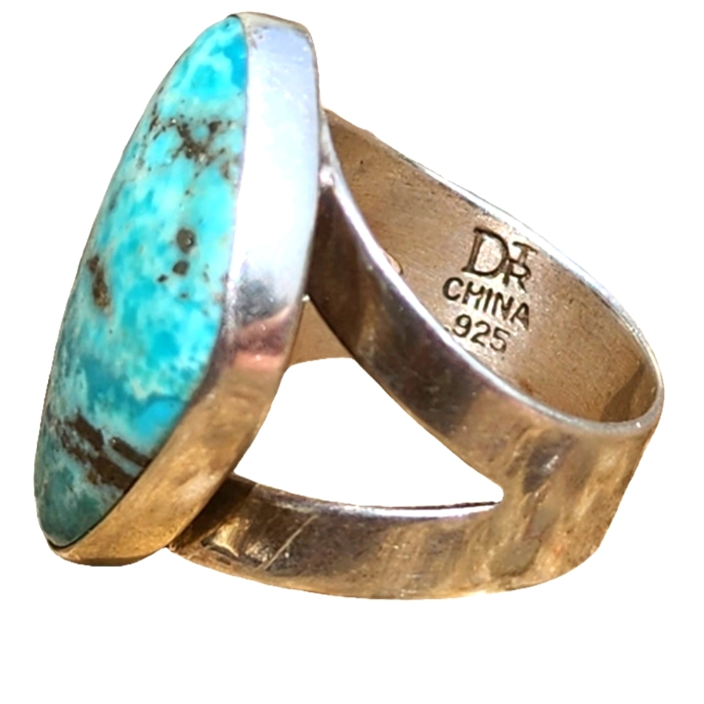Sterling silver Jay King Desert Rose company turquoise ring size 8.5 - Picture 5 of 8